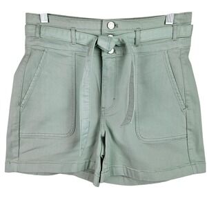 White House Black Market WHBM High Rise Shorts Size‎ 6 Green Belted